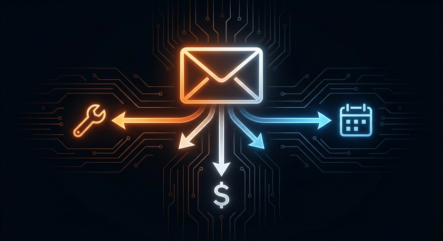 AI sorting and routing emails to the right departments automatically